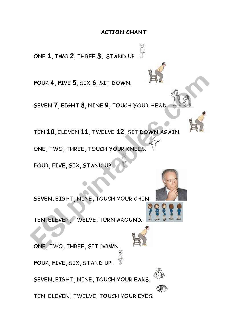 ACTION CHANT worksheet