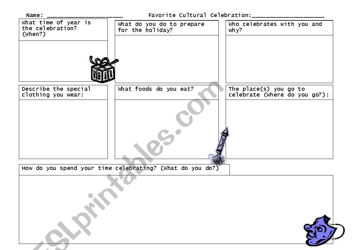 Favorite Holiday Celebration Graphic Organizer