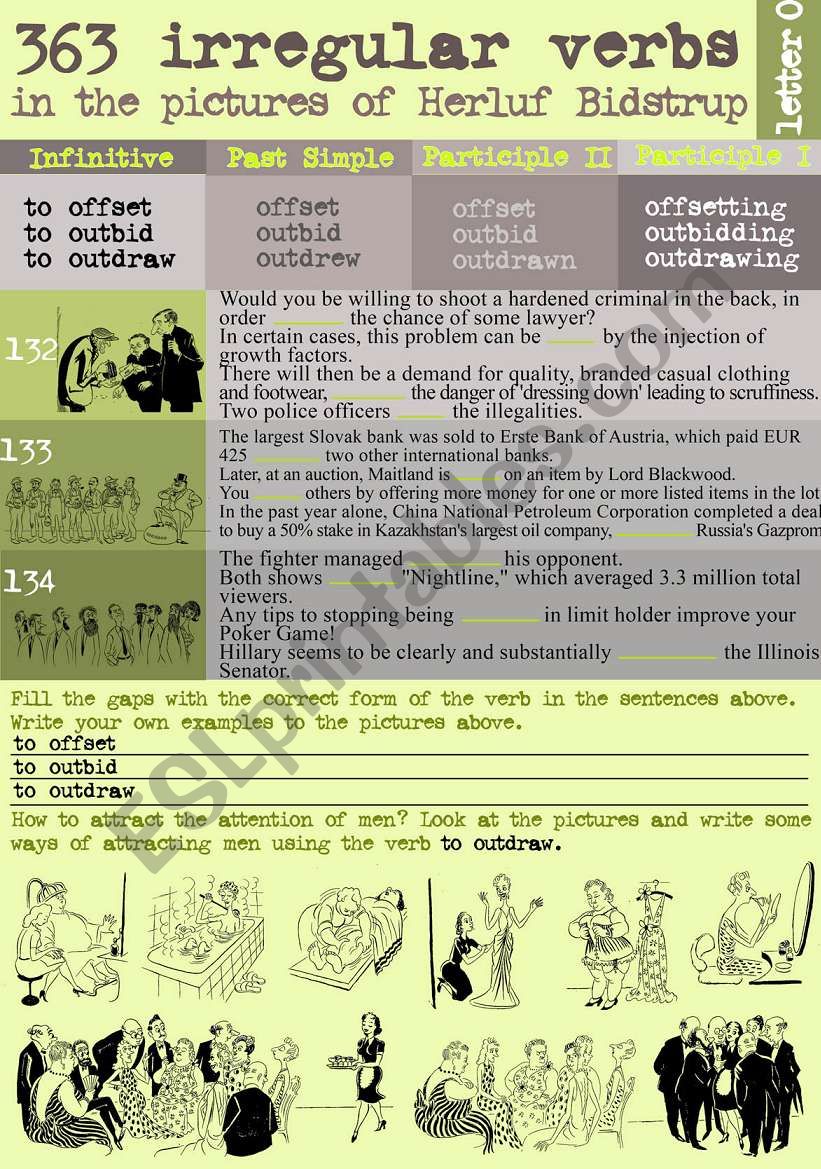 363 Irregular verbs in the pictures of Herluf Bidstrup