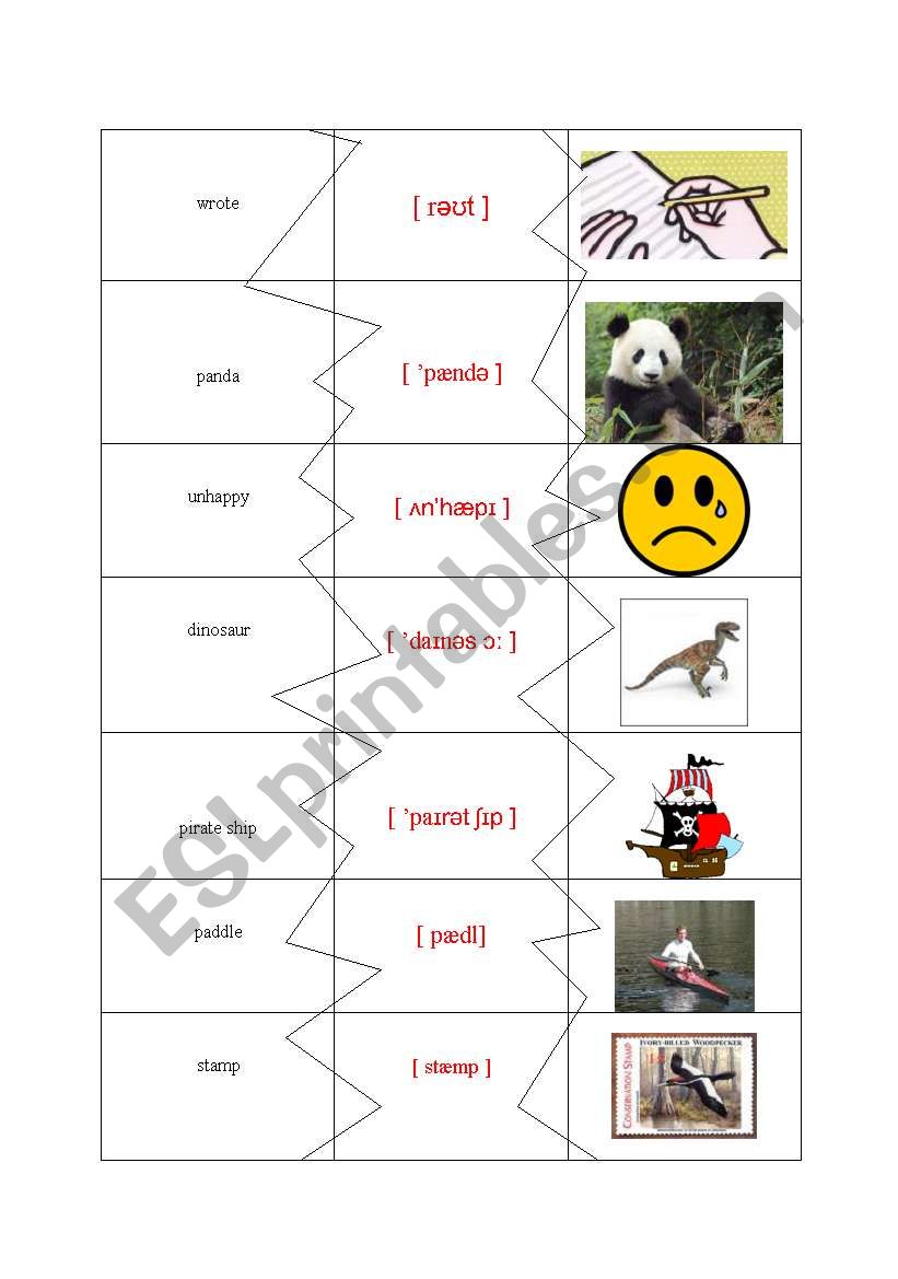 Phonetic script, pair - puzzle