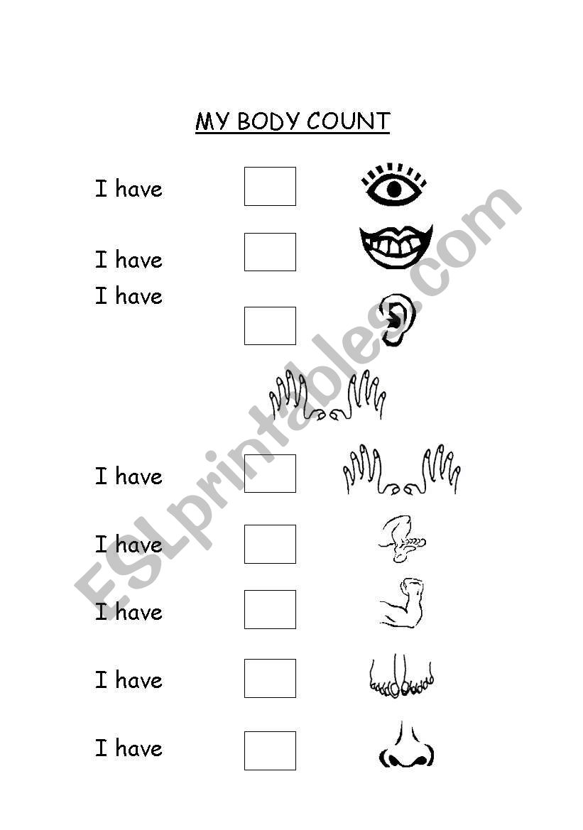 my body count worksheet