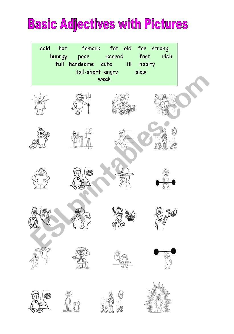 Adjectives Matching worksheet