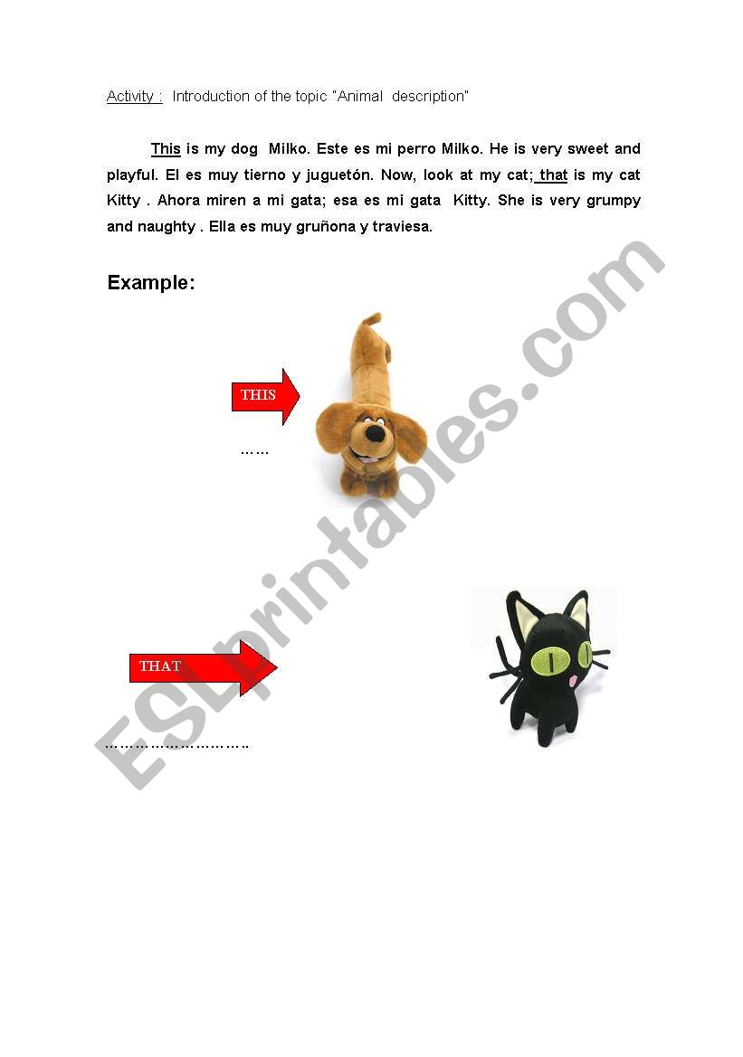 difference of THIS and THAT worksheet