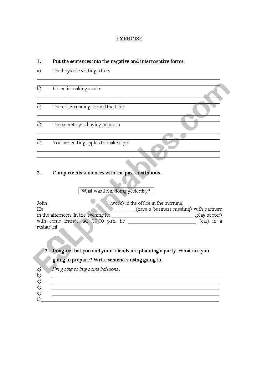 Grammar Exercise worksheet