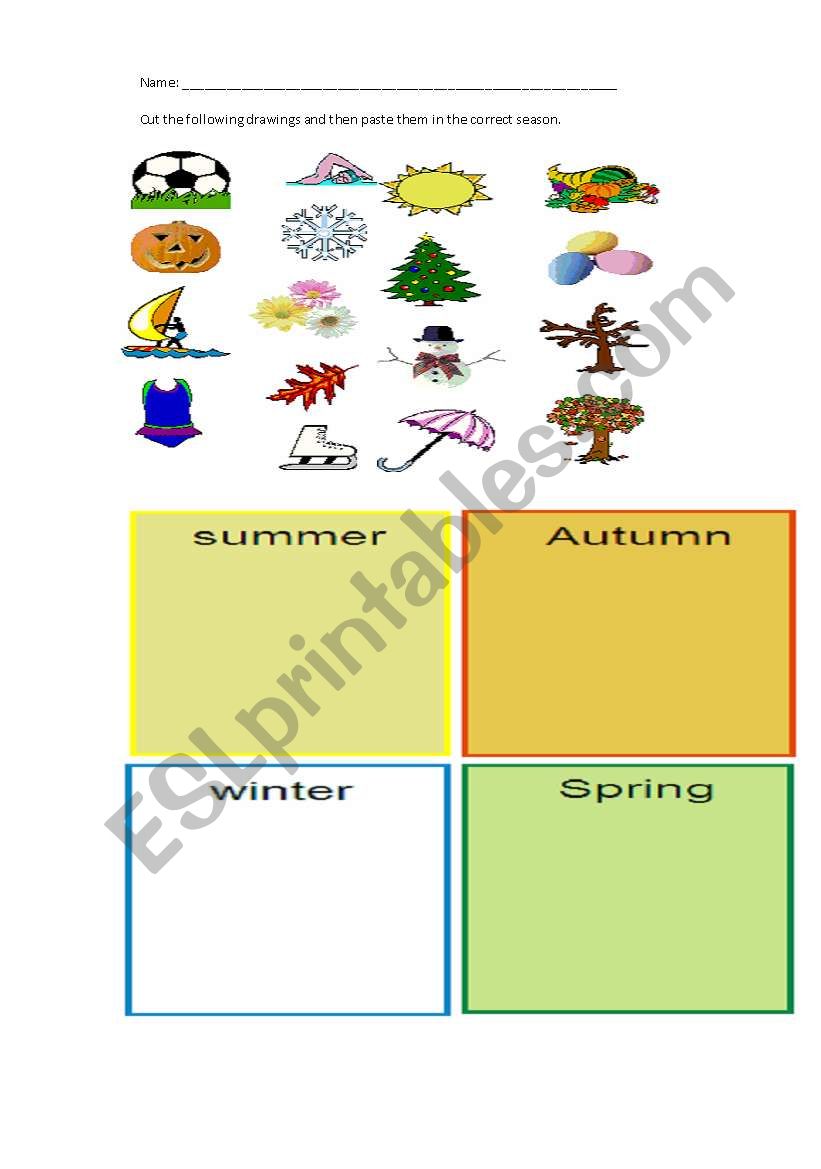 Seasons worksheet