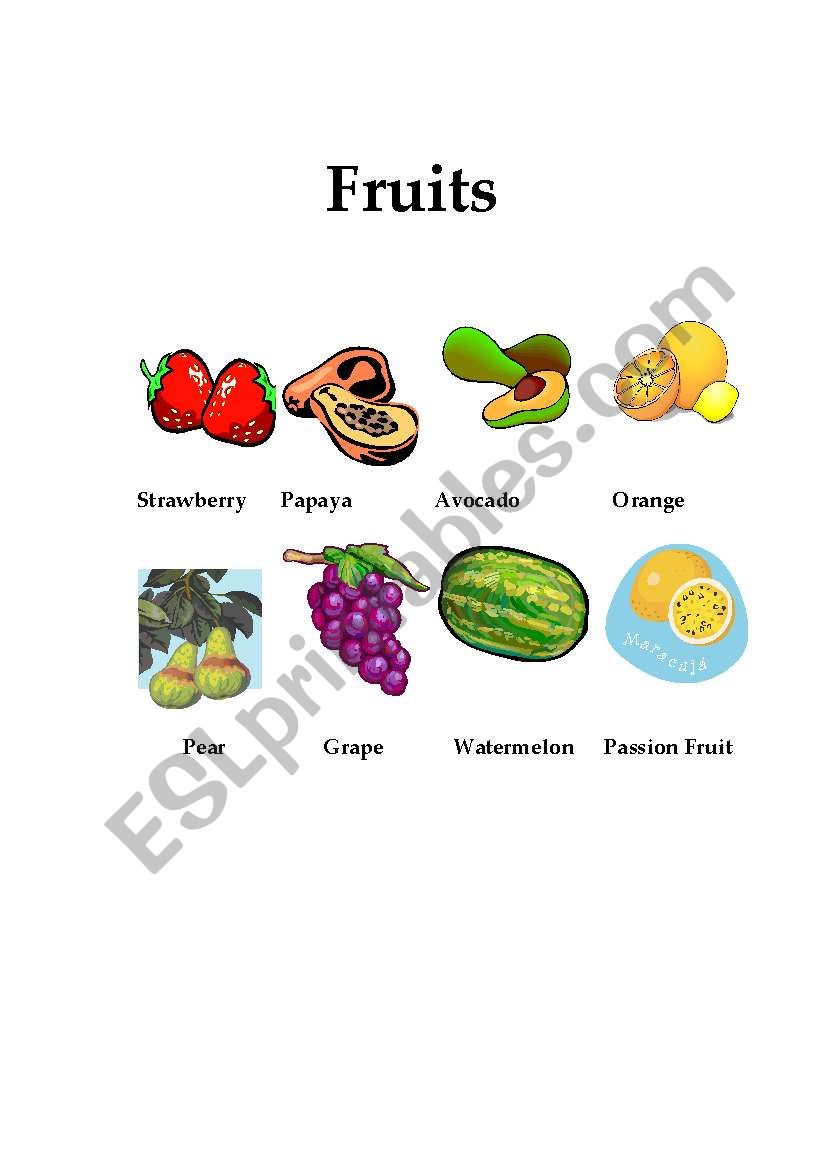 Fruits worksheet