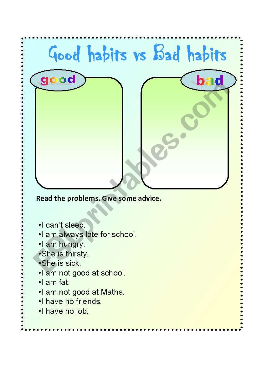 english-worksheets-good-habits-vs-bad-habits