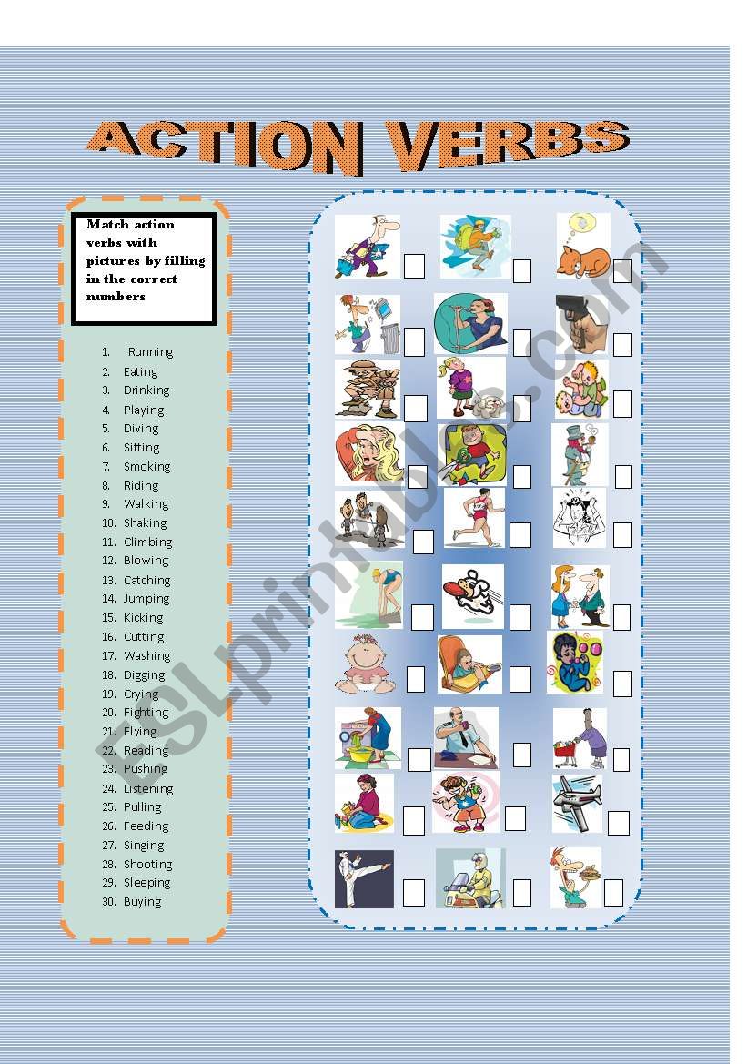 Action Verbs worksheet