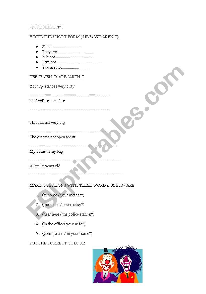 WORKSHEET N1 worksheet