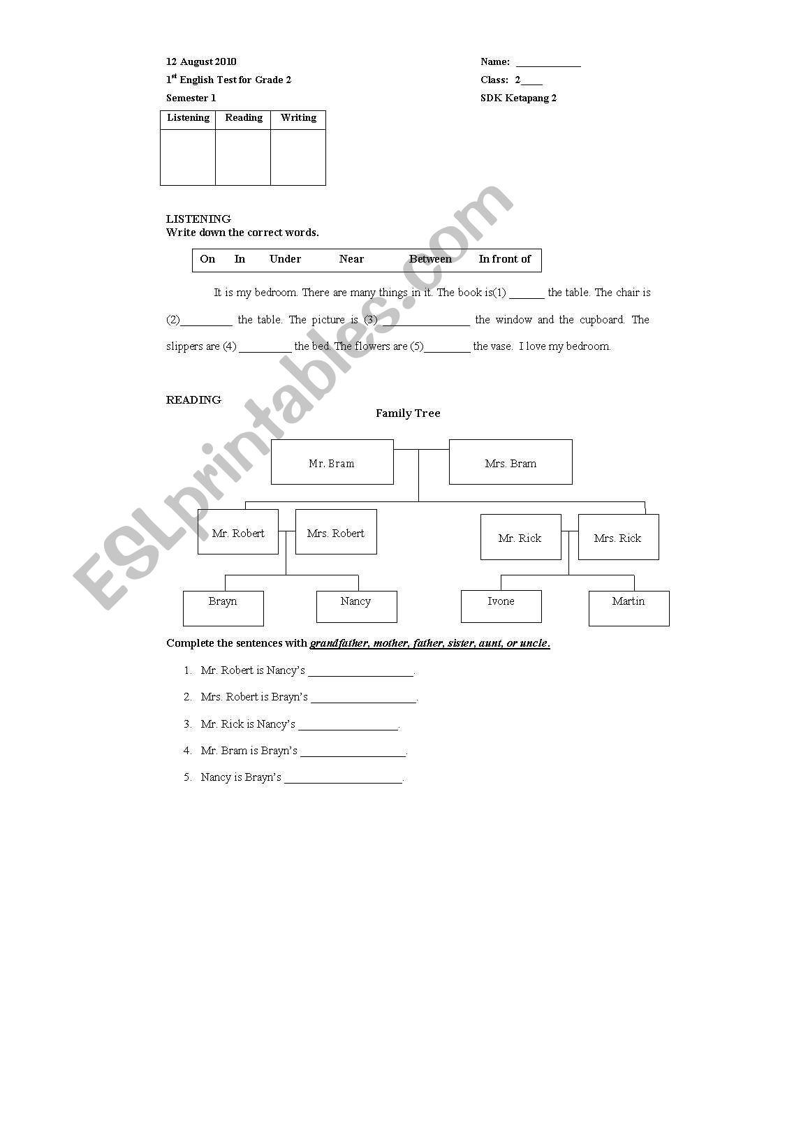 family tree worksheet