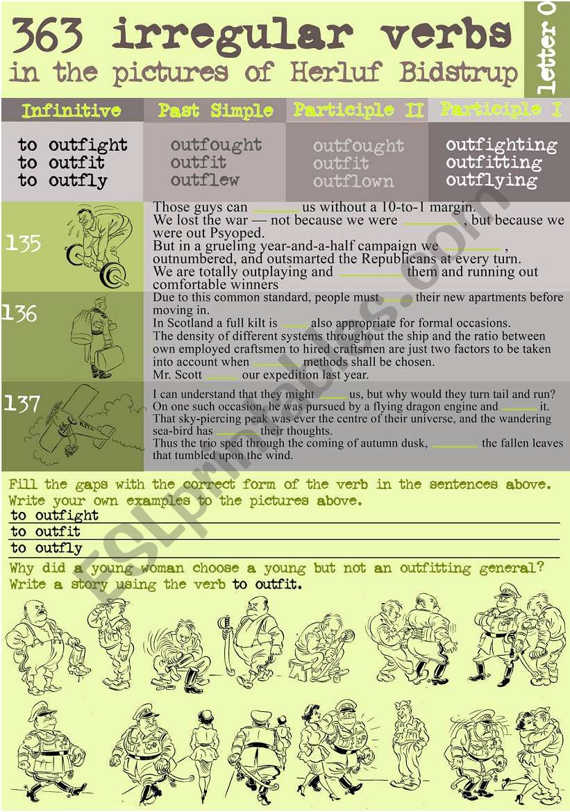 363 Irregular verbs in the pictures of Herluf Bidstrup