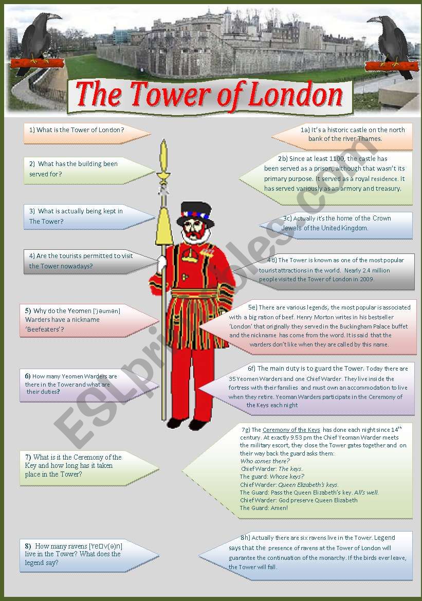 The Tower of London worksheet