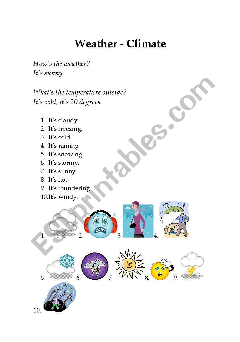 Weather worksheet