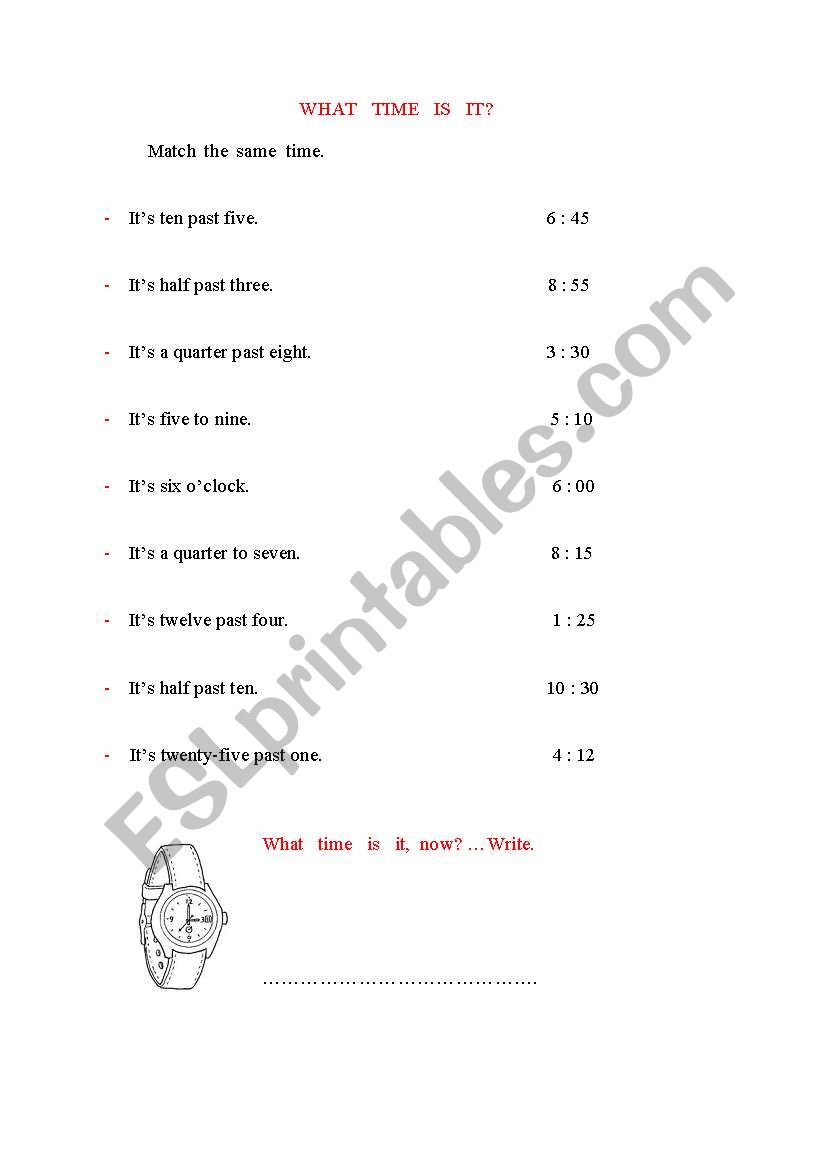 what time is it? worksheet