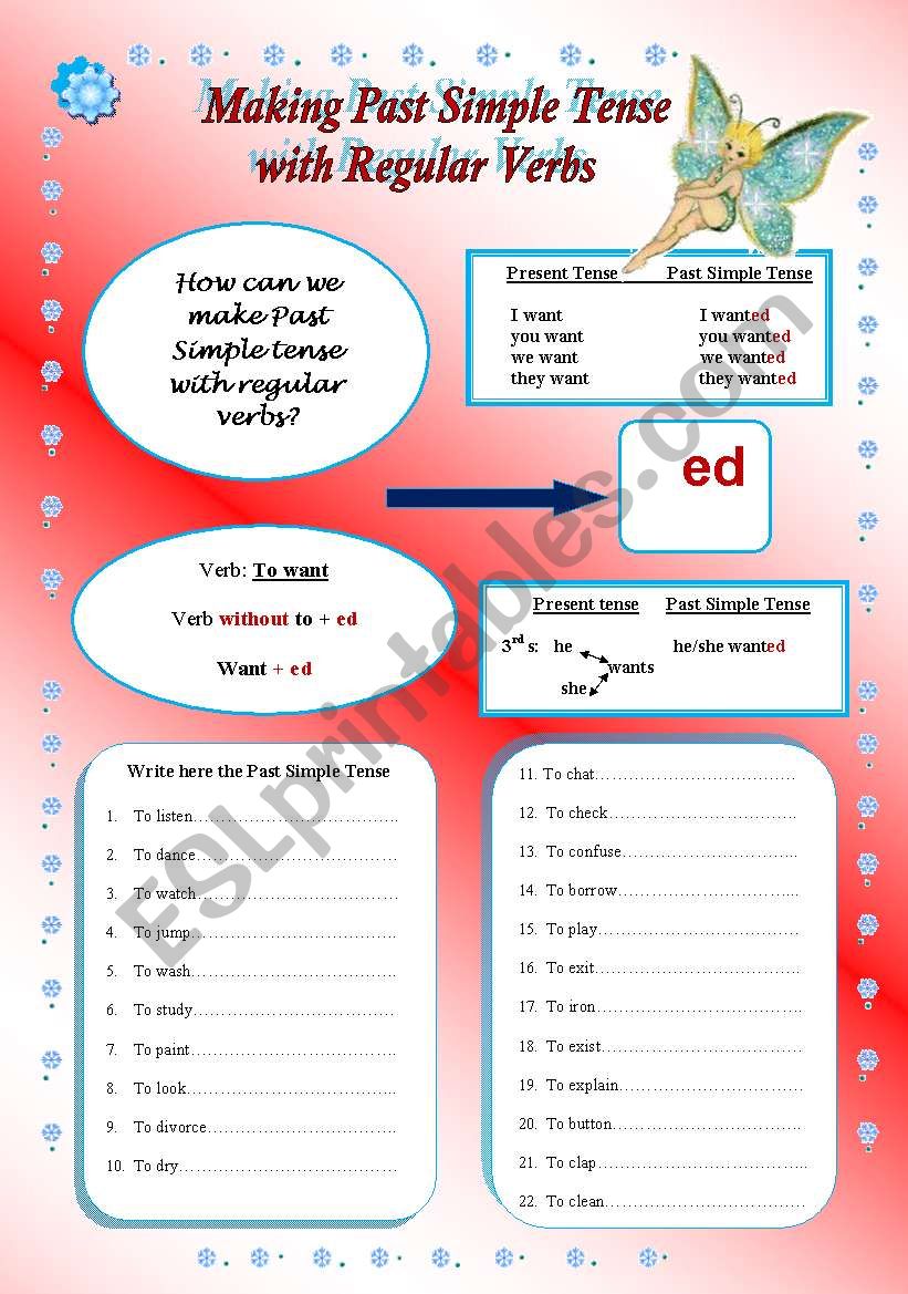 Making Past Simple Tense worksheet