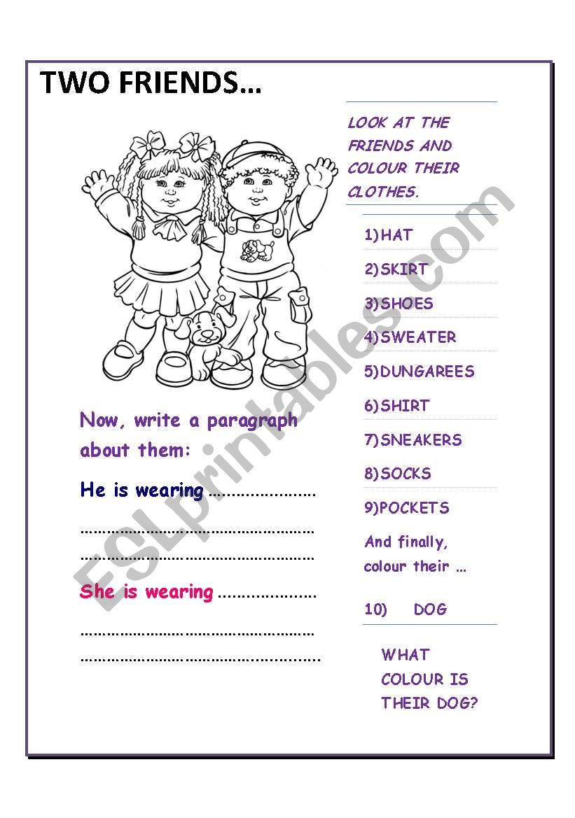 What are the friends wearing? worksheet