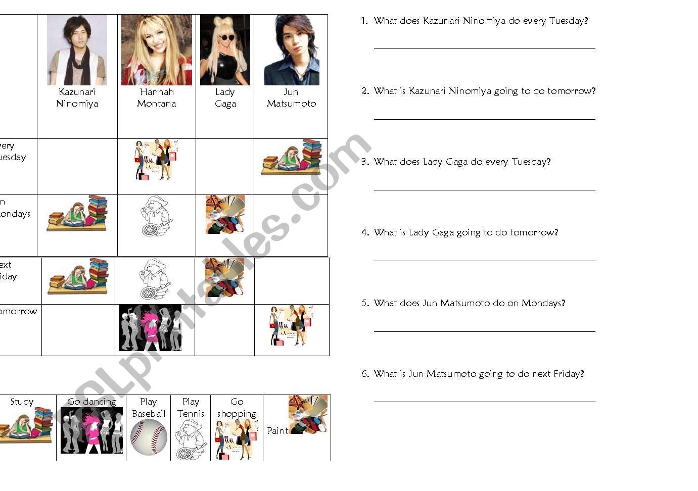 Simple present vs. future Pair Activity