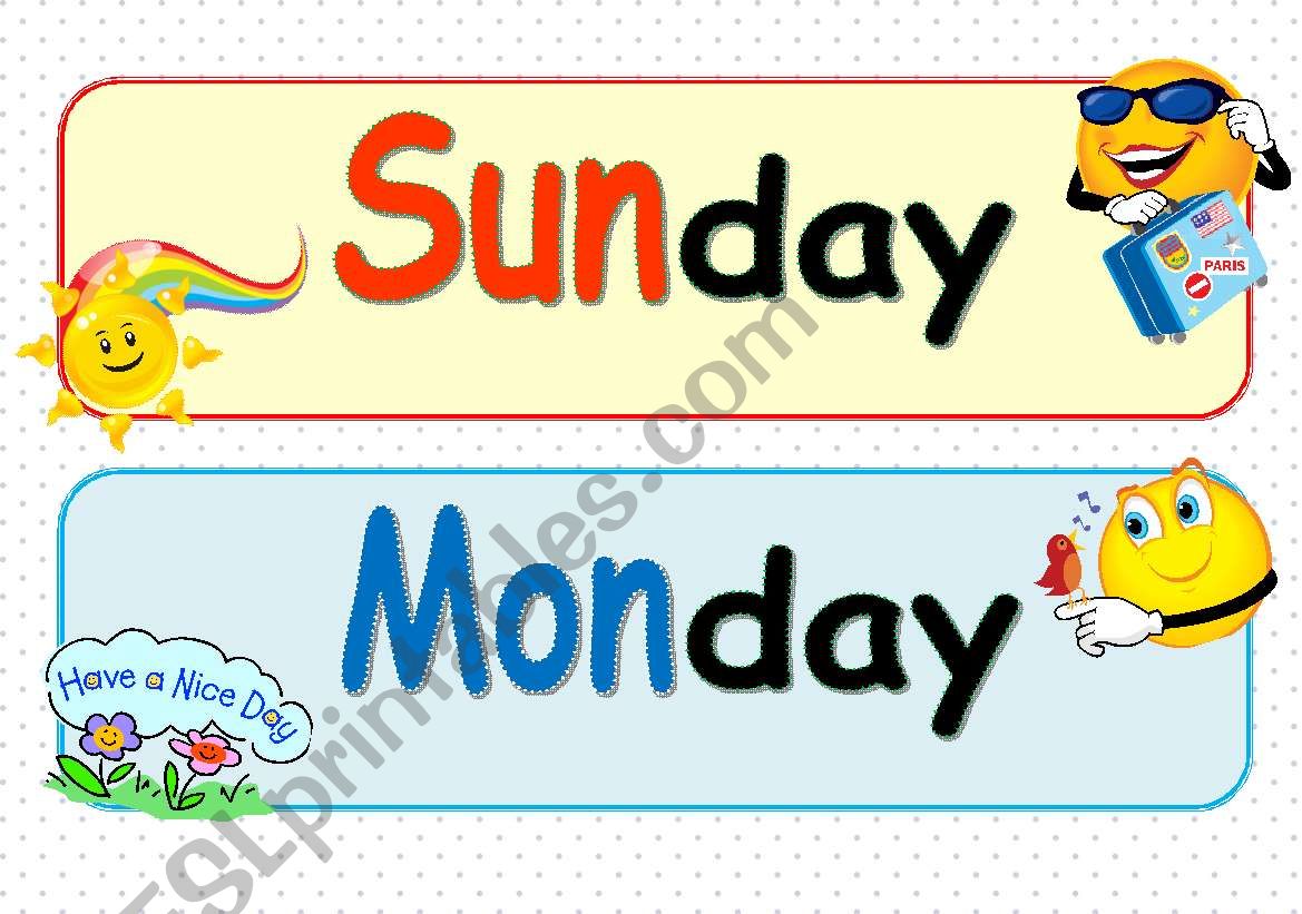 The days of the week ( Part 1 )