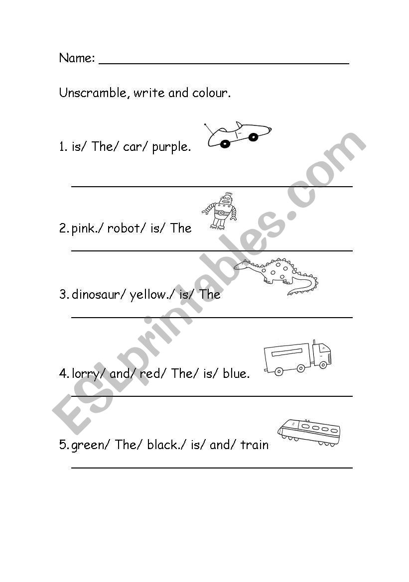 unscrambled sentences worksheet