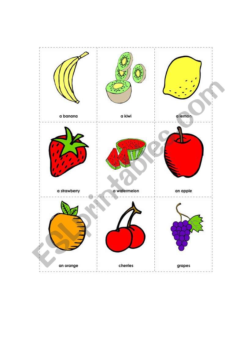 FRUITS worksheet