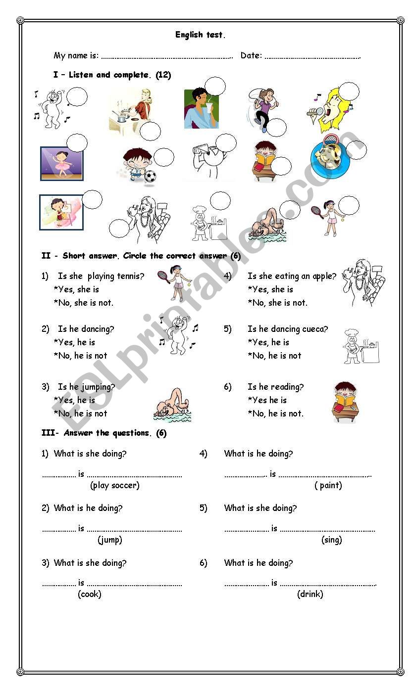 actions worksheet