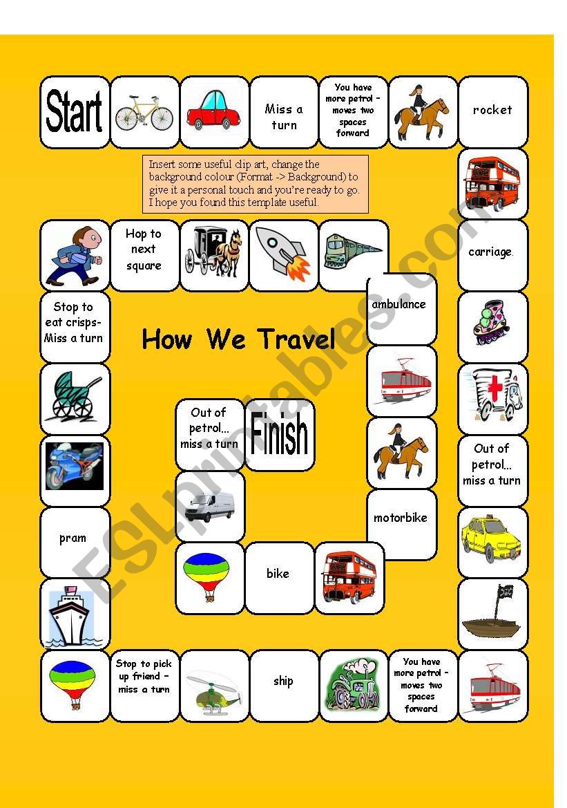 transport esl worksheet by jackie1952