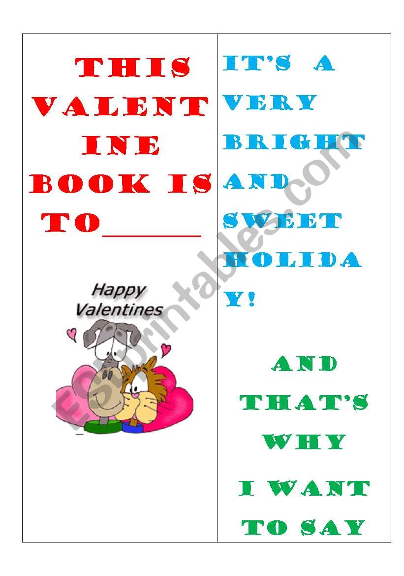 VALENTINE BOOK worksheet