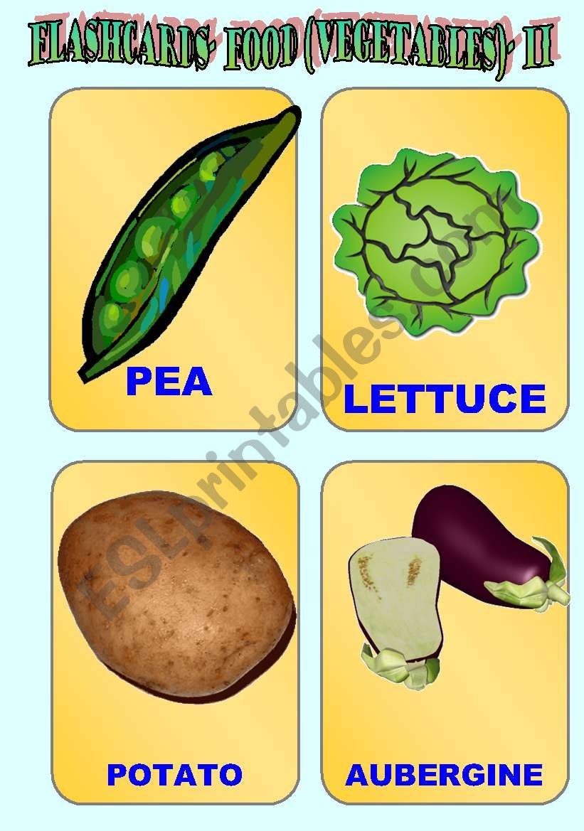 FLASHCARD: VEGETABLES (ii) worksheet