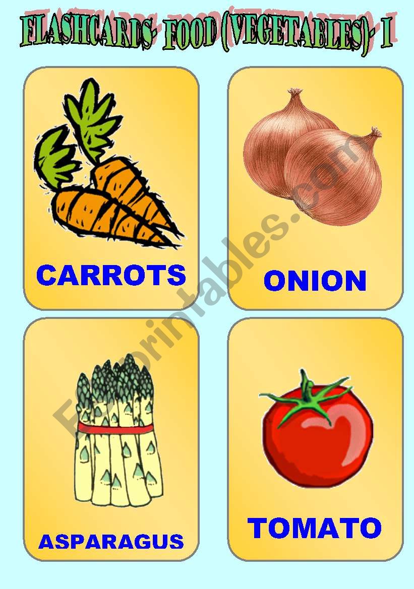 FLASH-CARD: VEGETABLES (i) worksheet