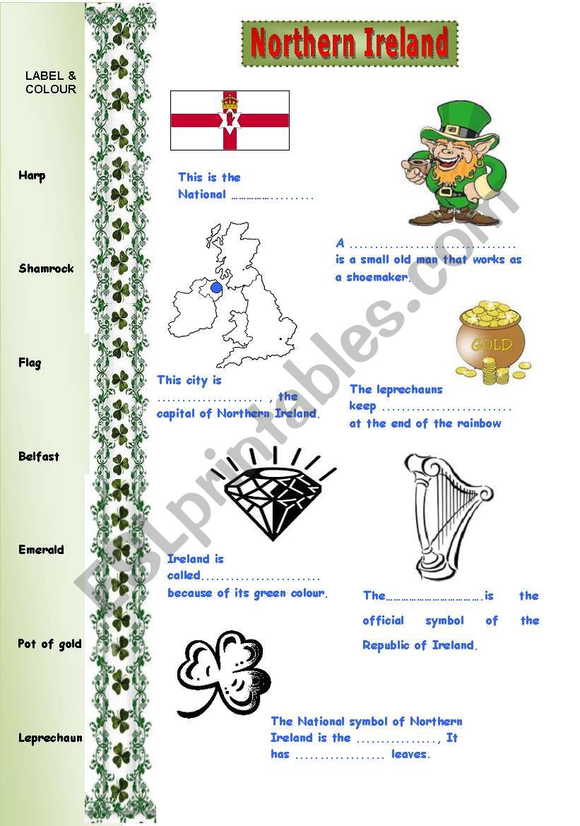 The UK: Northern Ireland  worksheet