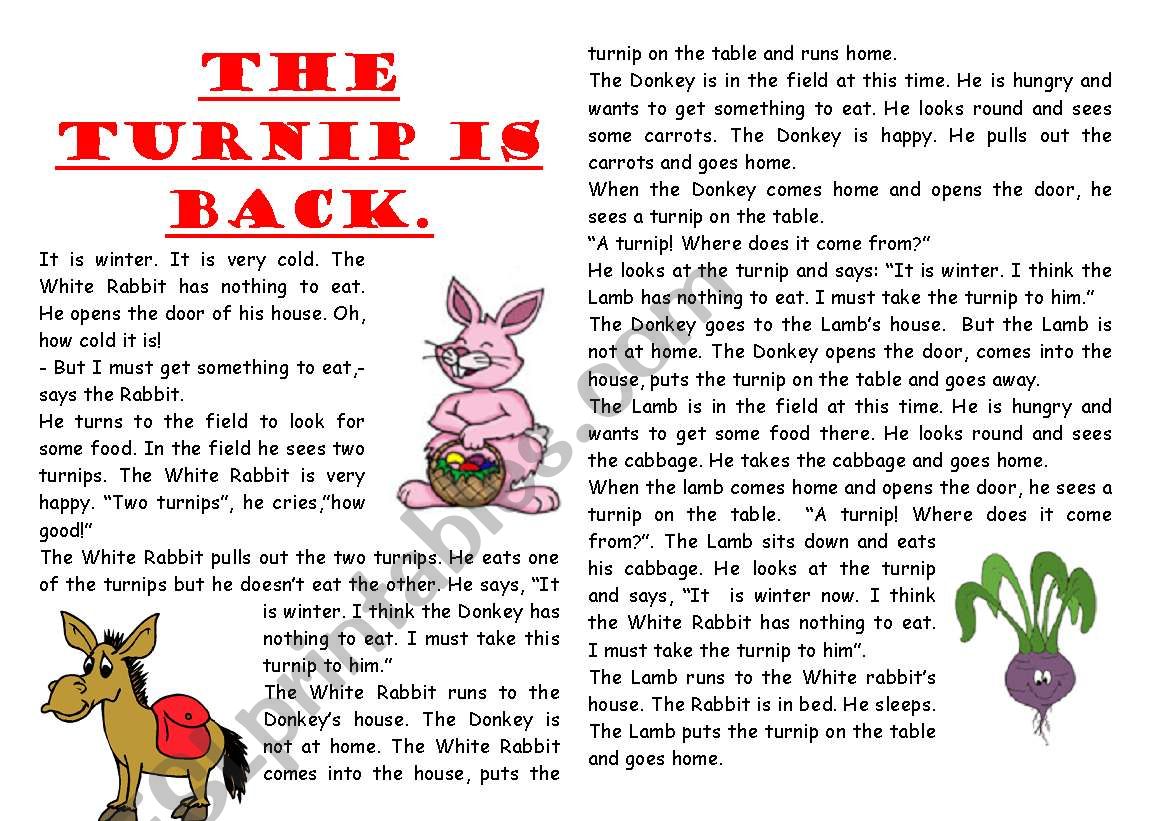 The Turnip Is Back worksheet