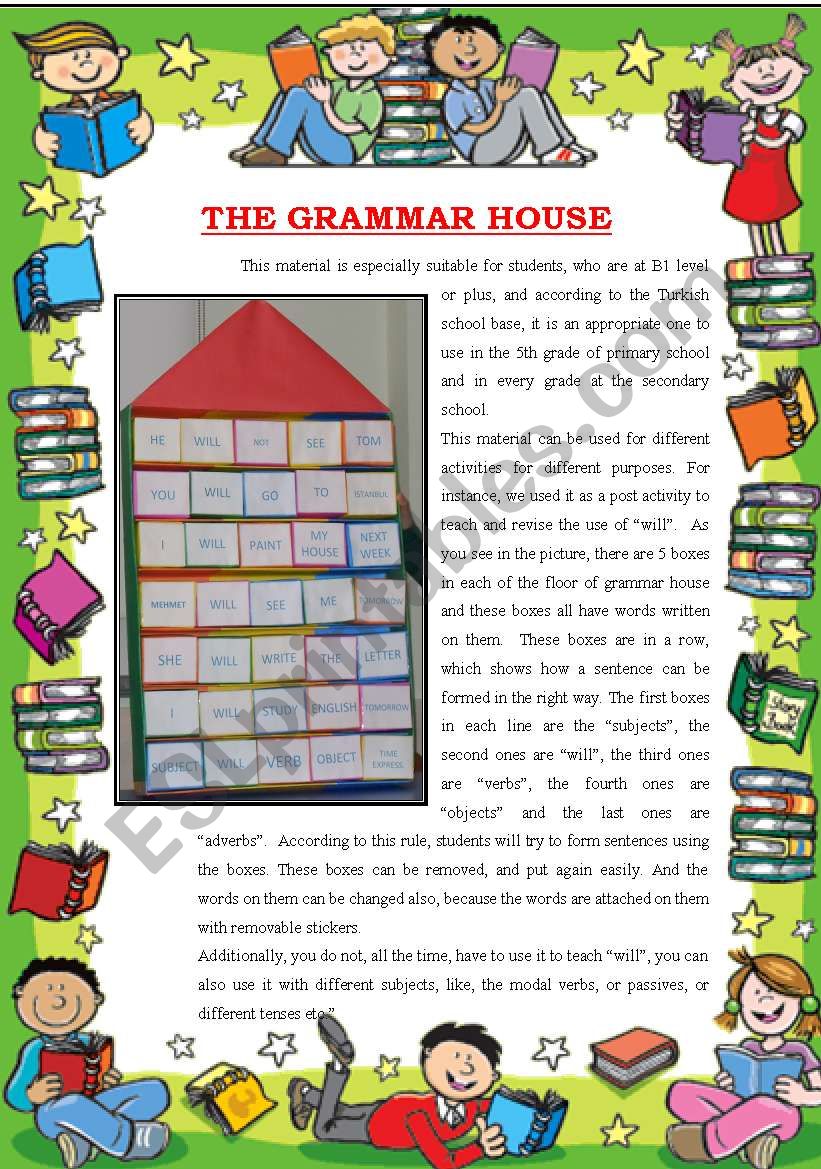 The Grammar House worksheet