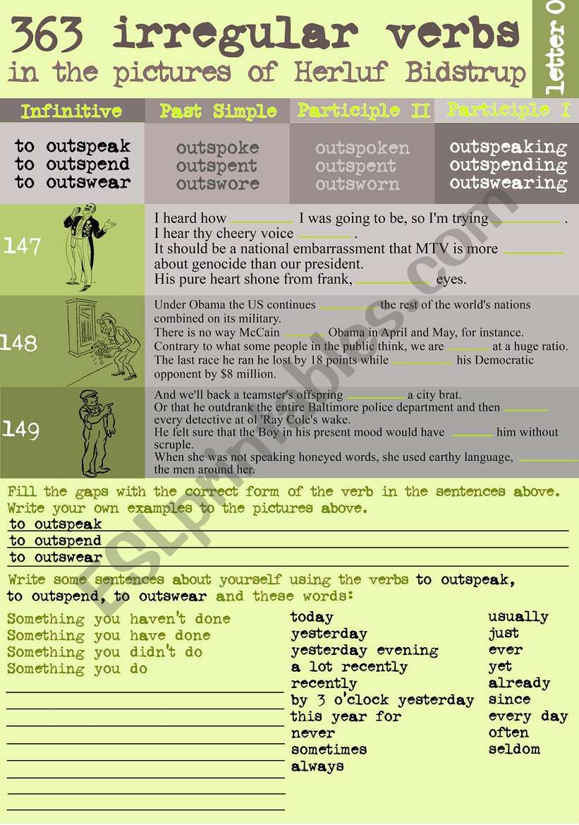363 Irregular verbs in the pictures of Herluf Bidstrup´