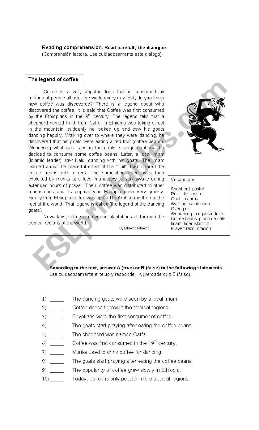 Reading Comprehension worksheet