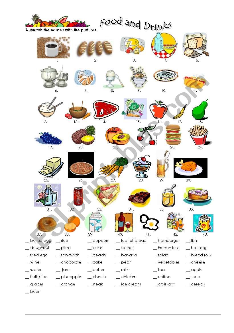 food-esl-worksheet-by-carlaribeiro