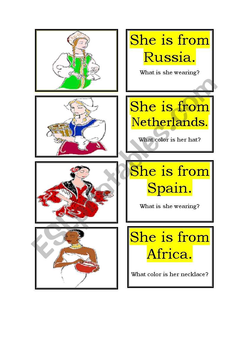 MEMORY GAME : COUNTRIES AND CLOTHES