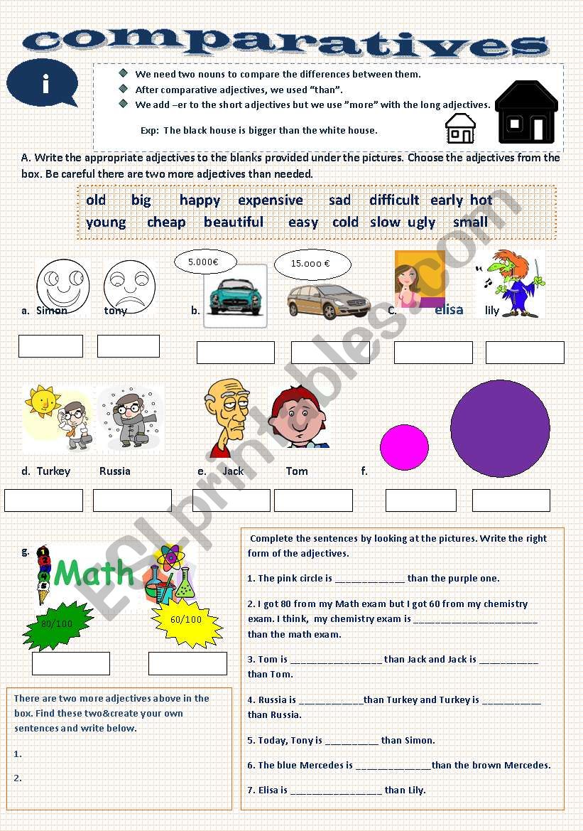 comparatives worksheet