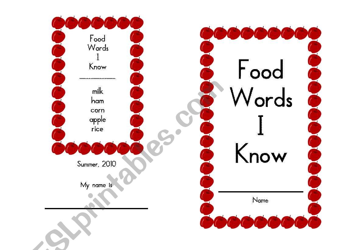 Food Words I Know worksheet