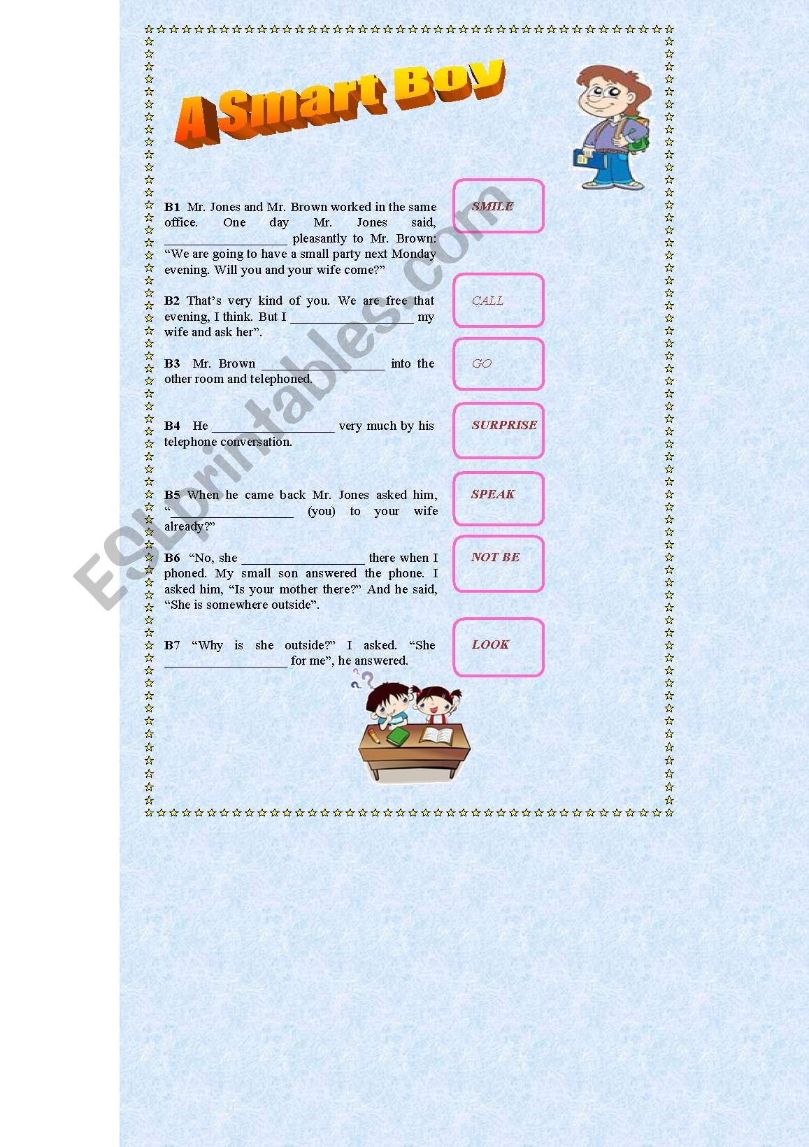 A smart boy worksheet