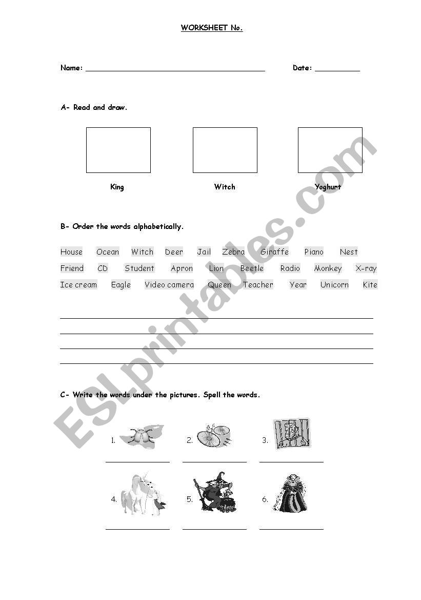 The alphabet worksheet