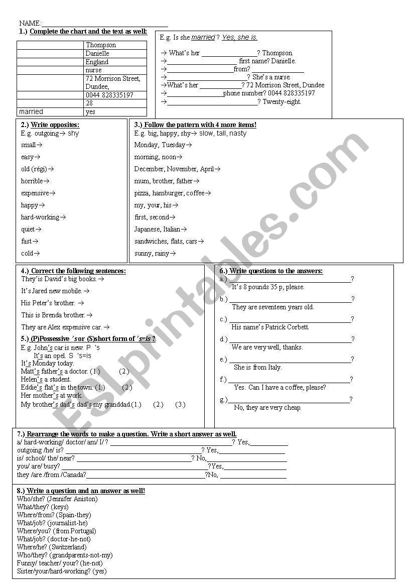 comprehensive test for beginners