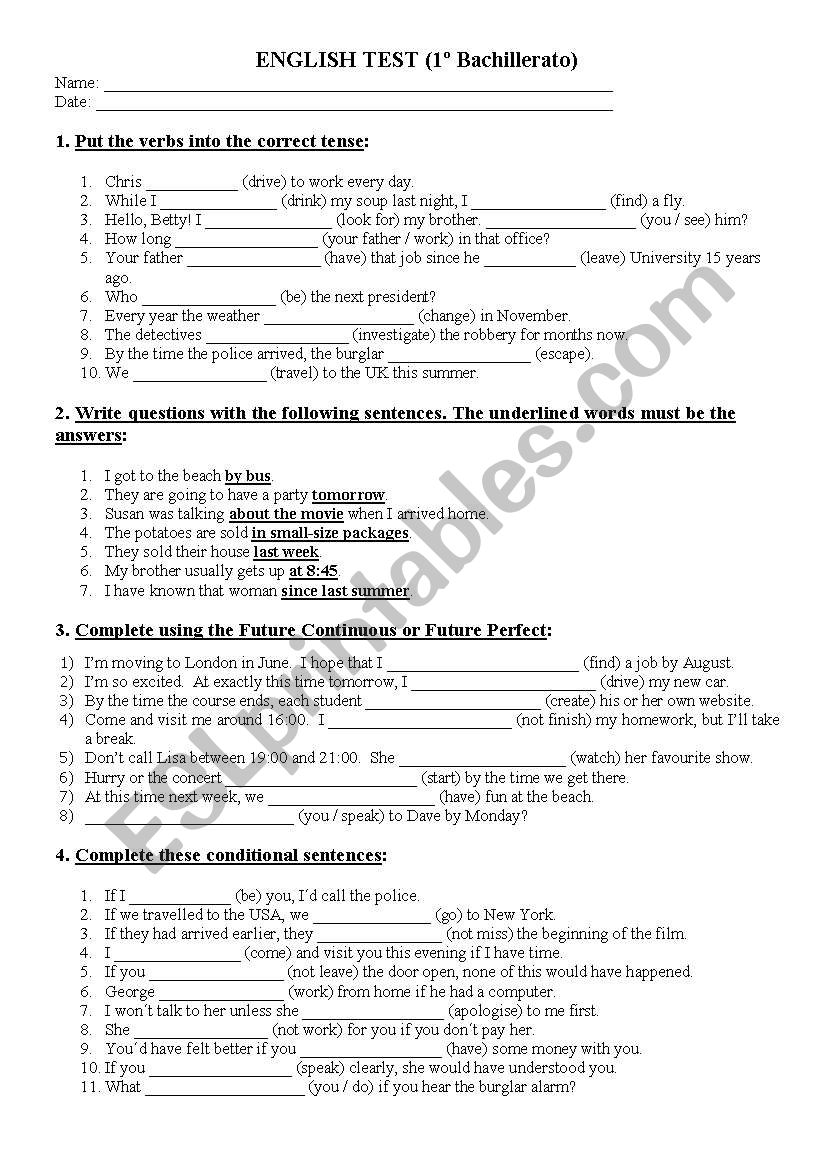 exam 1 BACH worksheet