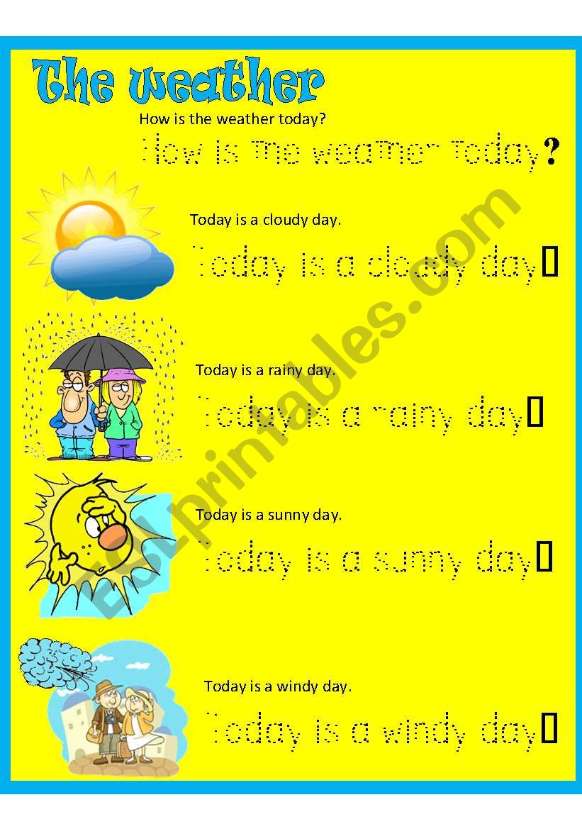 Weather tracing worksheet