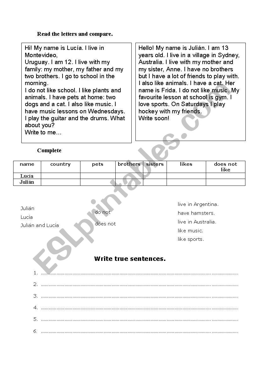 Present simple worksheet