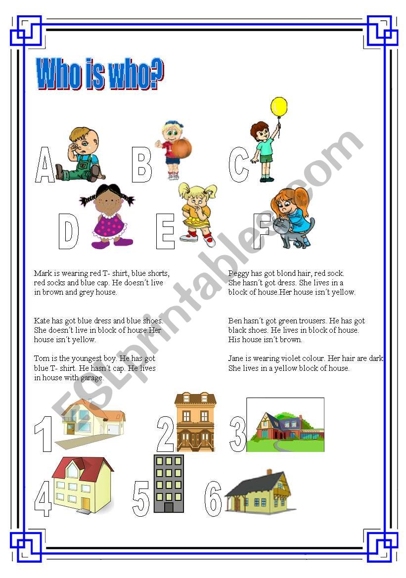 Who is who?  worksheet