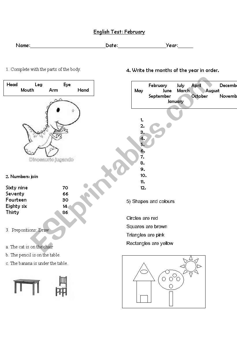 written test worksheet