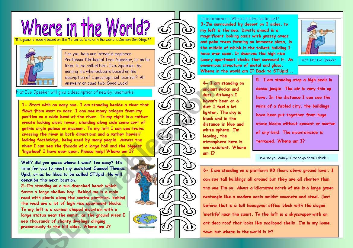 Where in the World? worksheet