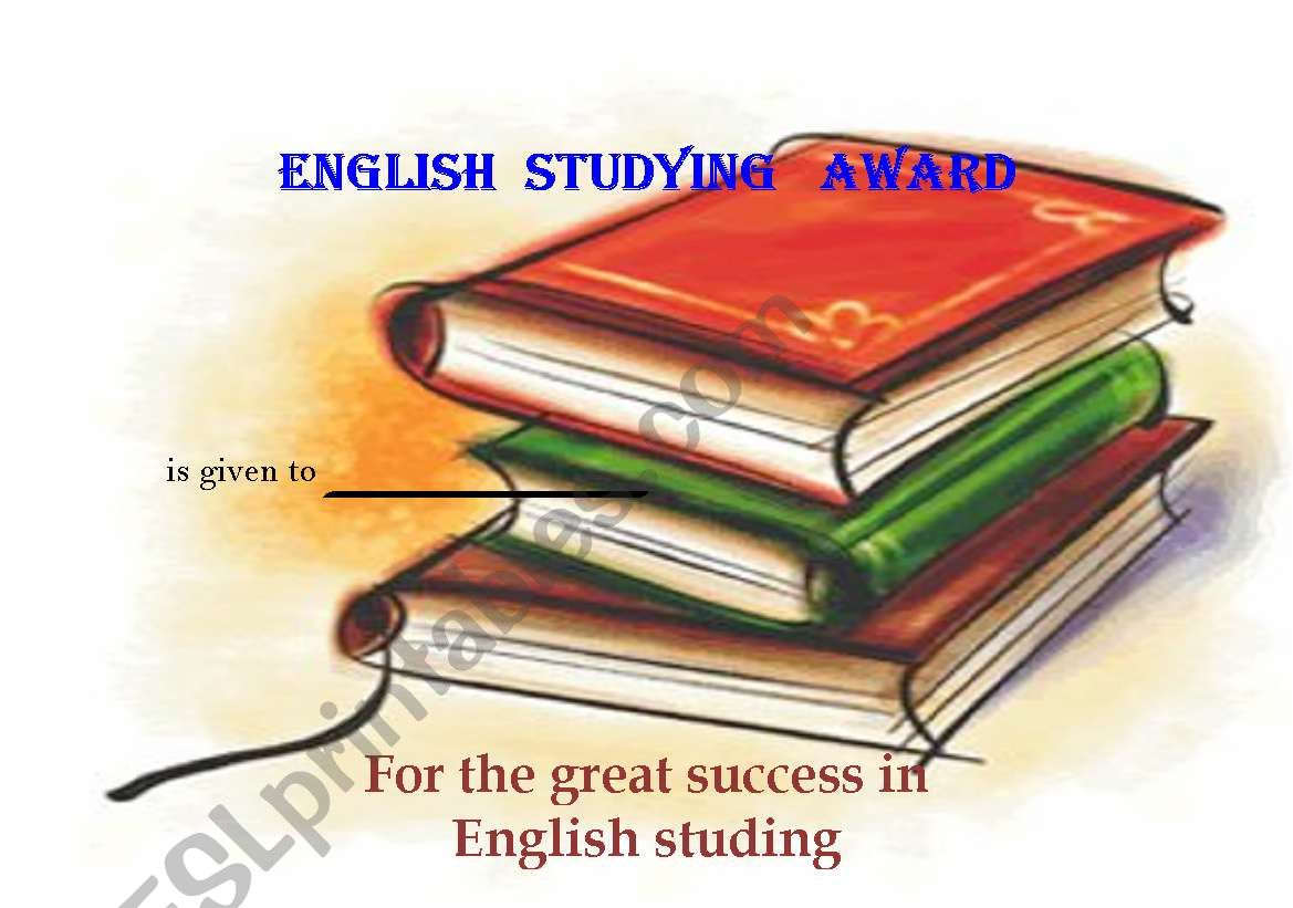 English language award   worksheet