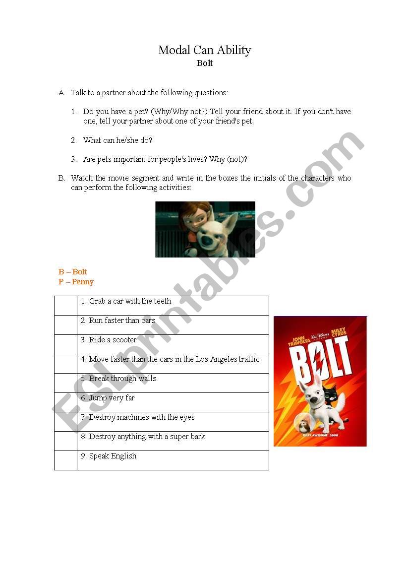 Modal Can worksheet