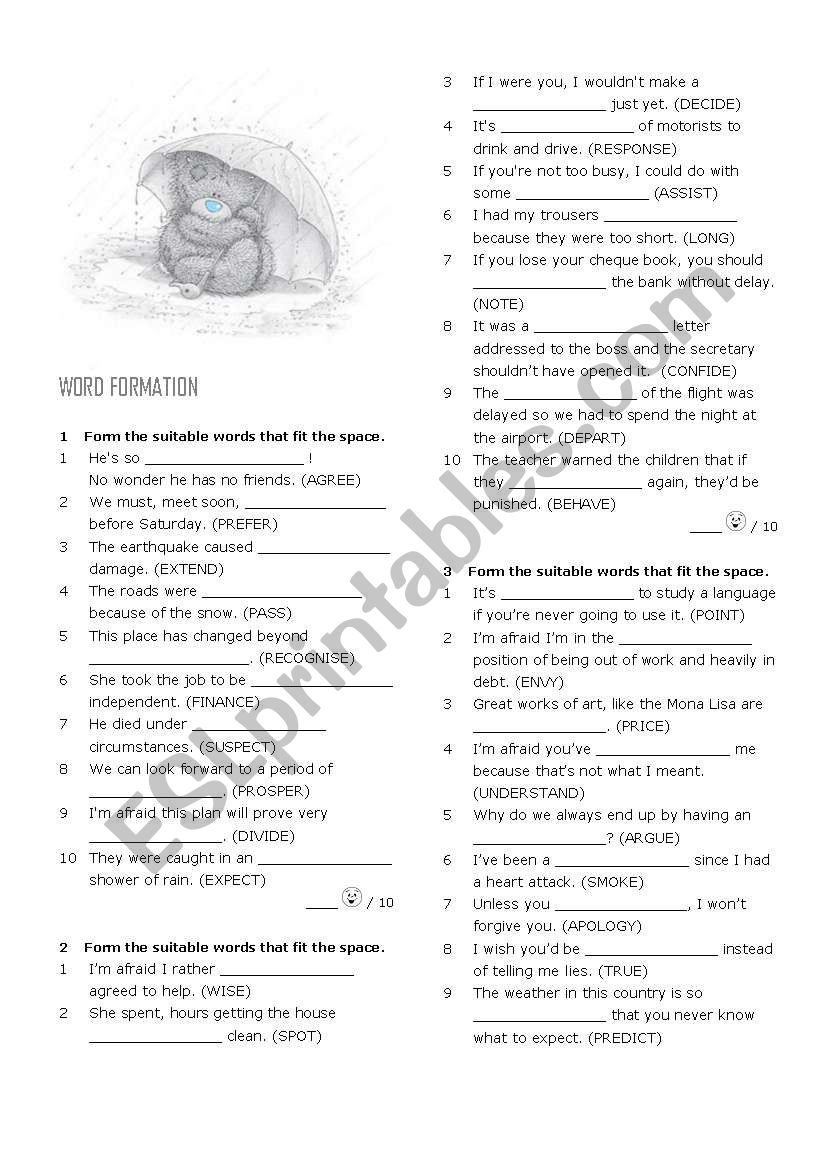 Word formation 3 worksheet